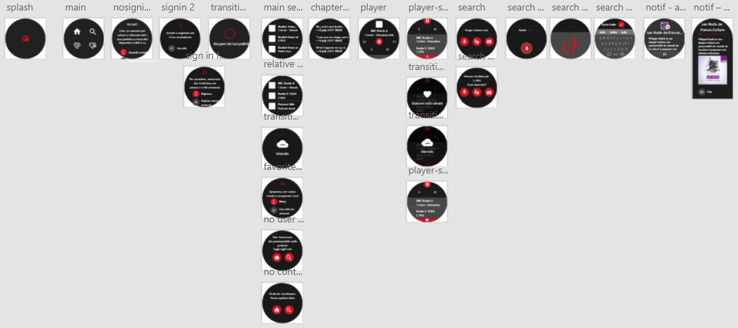 Android Wear app for client screens flow